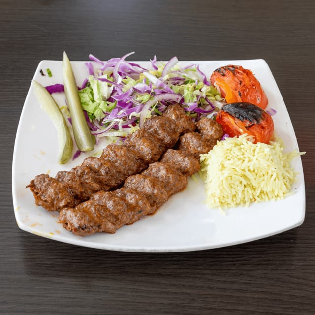 Kufta Beef Kabob Platter.