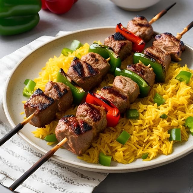 Lamb Kabob Platter.