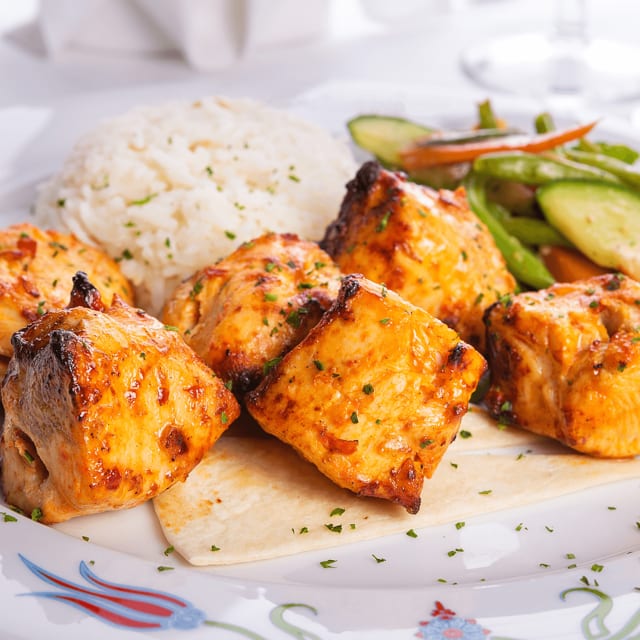 Chicken Kabob Platter.