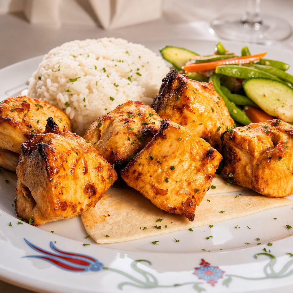 Chicken Kabob Platter.