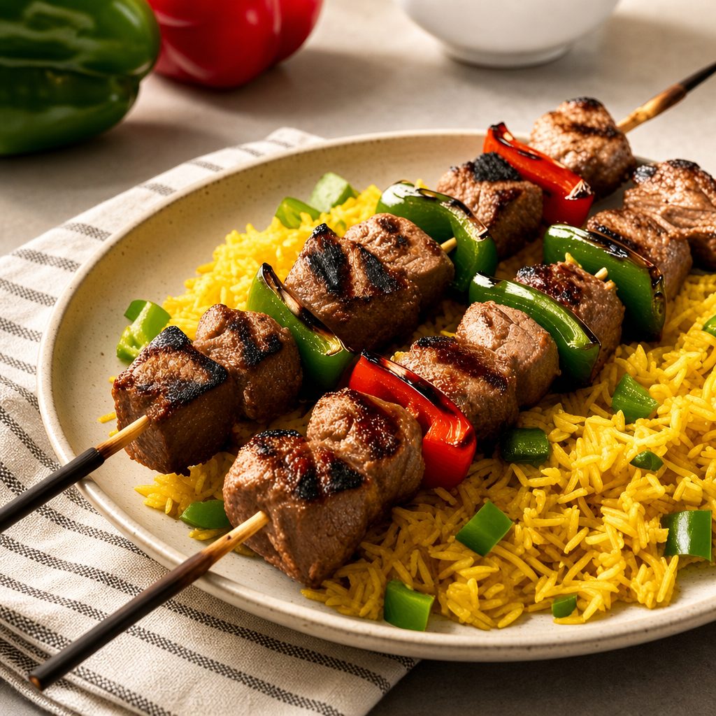 Lamb Kabob Platter.