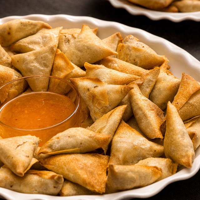 Catering Sambossa Chicken Appetizer.
